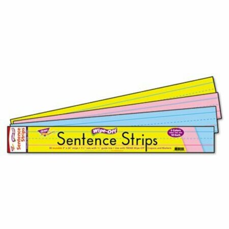 TREND ENTERPRISES TREND, Wipe-Off Sentence Strips, 24 X 3, Blue/pink, 30PK T4002